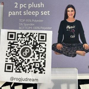 NEW * PLUS SIZE *2 Pieces Plush Pants & Long Sleeve Top Sleep Set